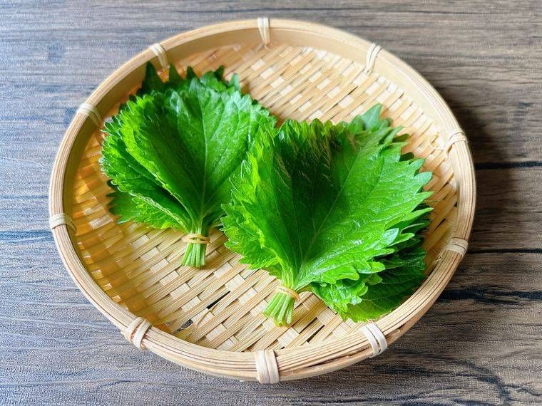 かごにのった大葉