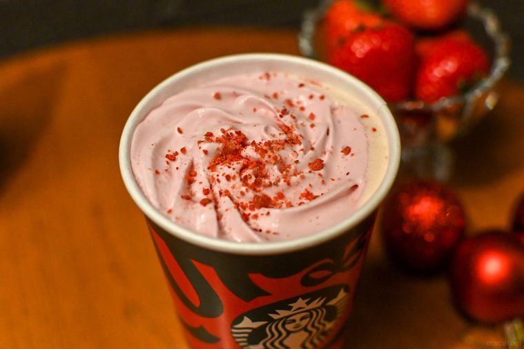 ドリンクのトッピングのアップ