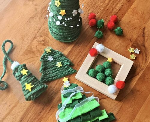 100均材料で 手作りクリスマスツリーの4つのアイデア毛糸・フェルト・ポンポン