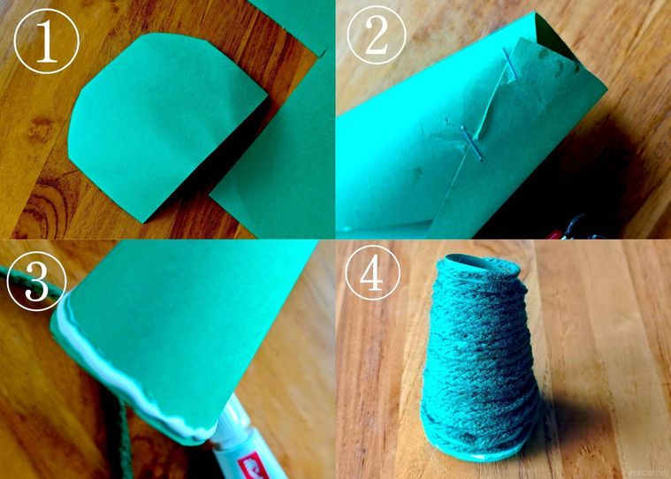 毛糸で作られたクリスマスツリーの作り方