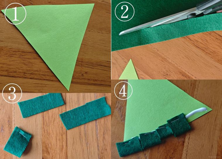 フェルトで作るクリスマスツリーの作り方