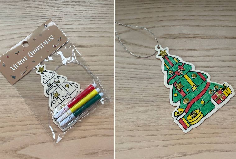 キャンドゥの木製オーナメント塗り絵