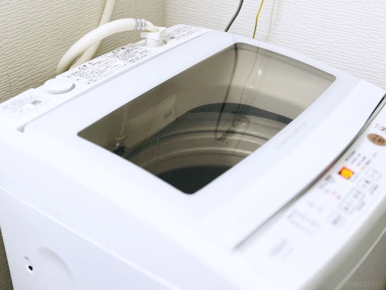 洗濯機をまわしている様子
