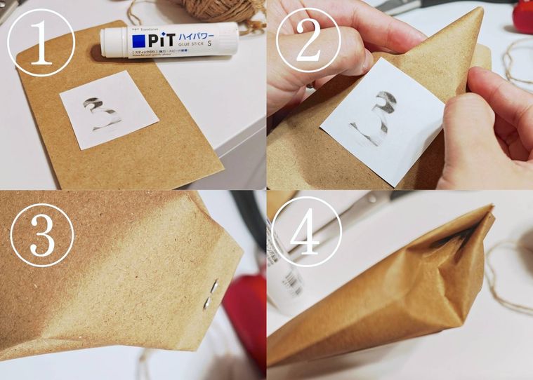 サンタクロースのプチ袋風アドベントカレンダーの作り方