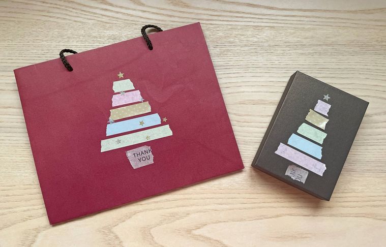 マスキングテープを使ったクリスマスラッピング