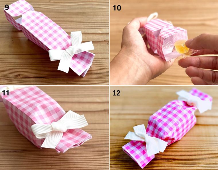 キャンディラッピングの手順をコラージュで紹介