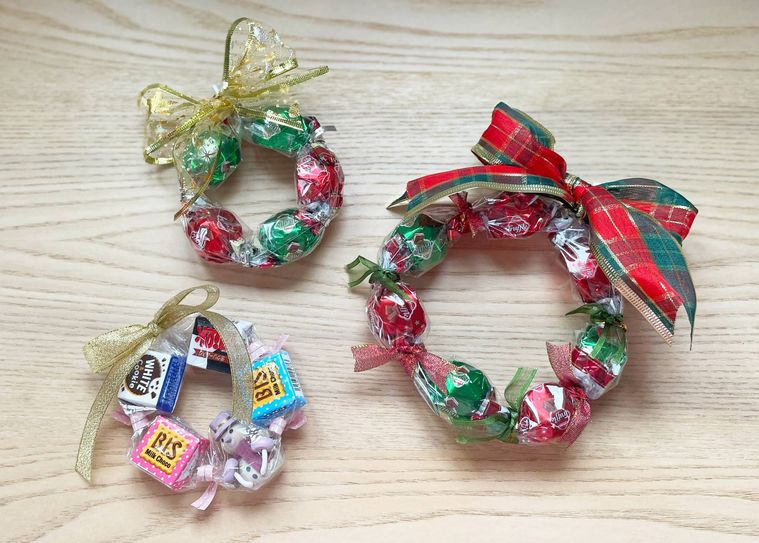 クリスマス向けリース風ラッピング