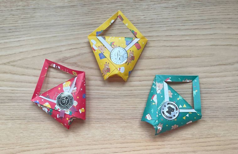 折り紙で作るバッグ風ラッピング