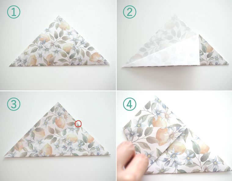 バッグ風ラッピングの手順をコラージュで紹介