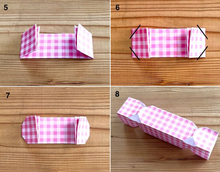 キャンディラッピングの手順をコラージュで紹介