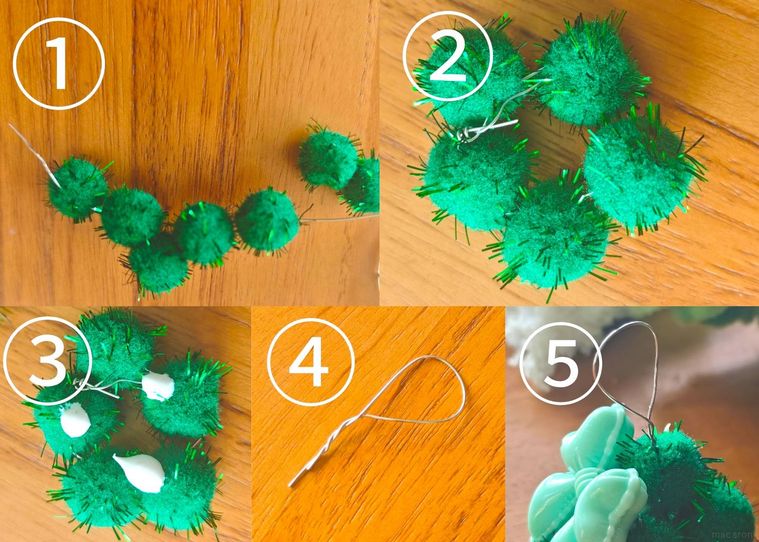 ポンポンで作る小物サイズのツリーに必要な道具