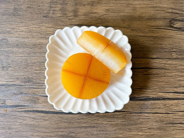 下ゆでなしの大根の煮物