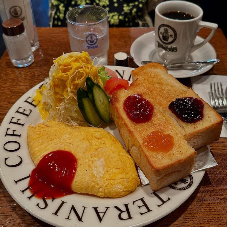 てらにし珈琲店 本店のオムレツセットモーニング