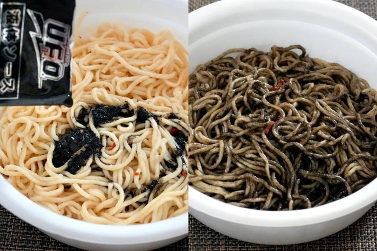 黒いイカスミUFOカップ焼きそば