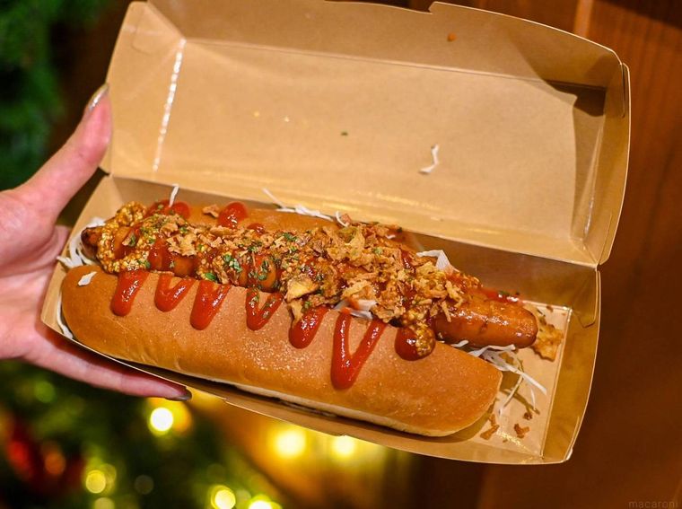 ホットドッグのアップ