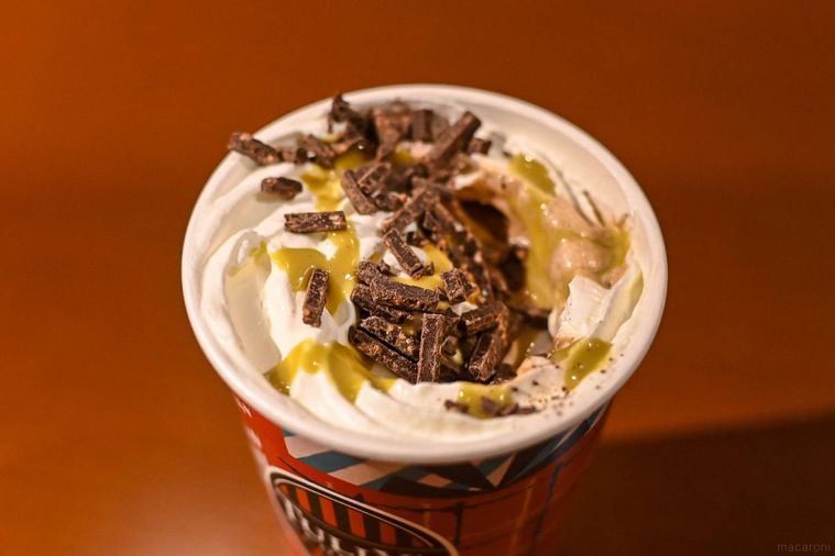 ドリンクのトッピングのアップ