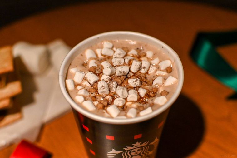 ドリンクのトッピングのアップ