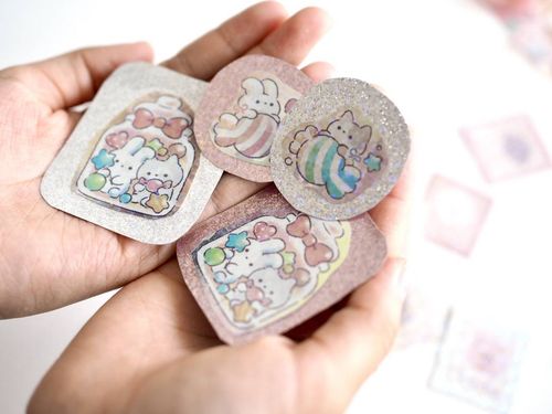 100均商品でキラキラ光るシールが作れる子どもも喜ぶ工作