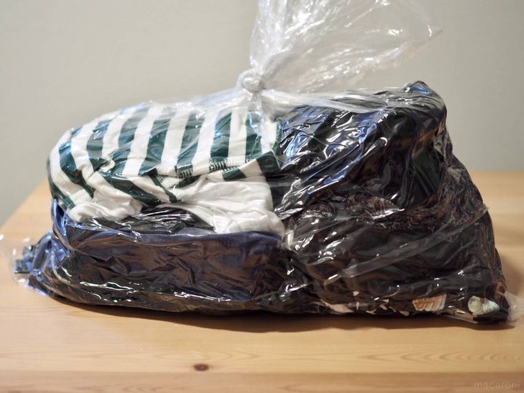 衣類を圧縮したところ