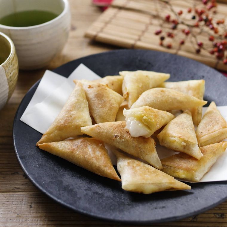 カリカリもっちり 餅入り栗きんとんのスイート春巻き