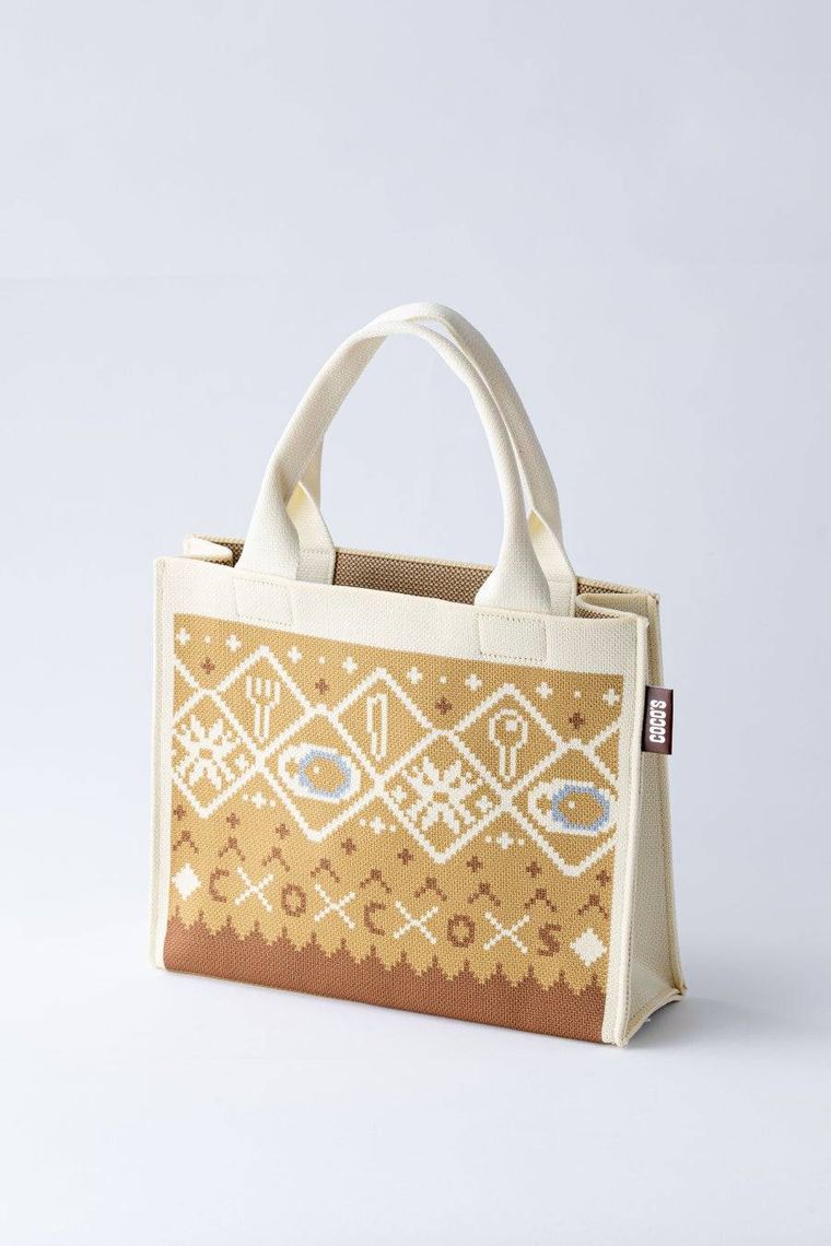 包み焼きハンバーグ柄ニットバッグ