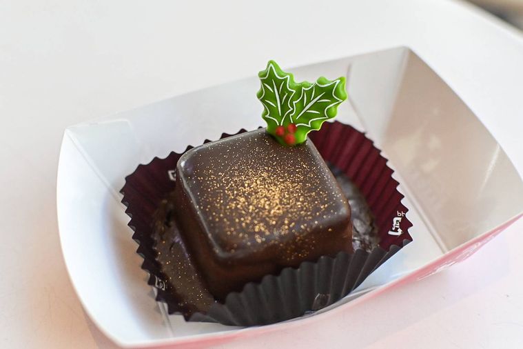 チョコレートケーキのアップ