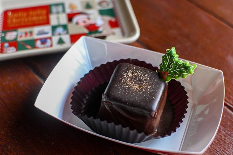 チョコレートケーキのアップ