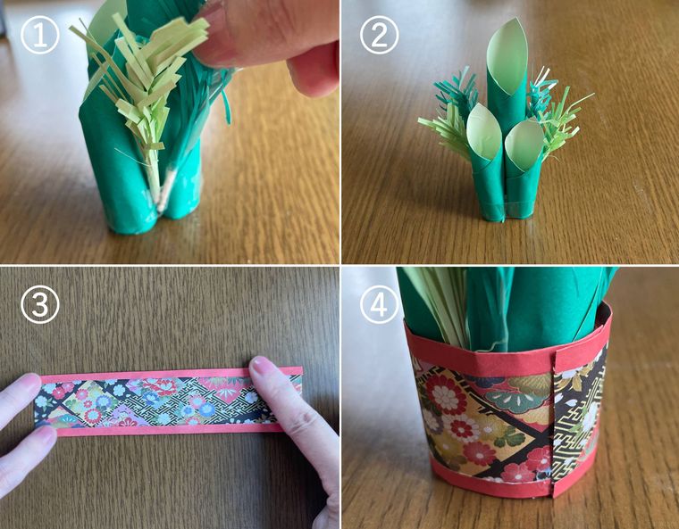 折り紙門松の作り方をコラージュで解説