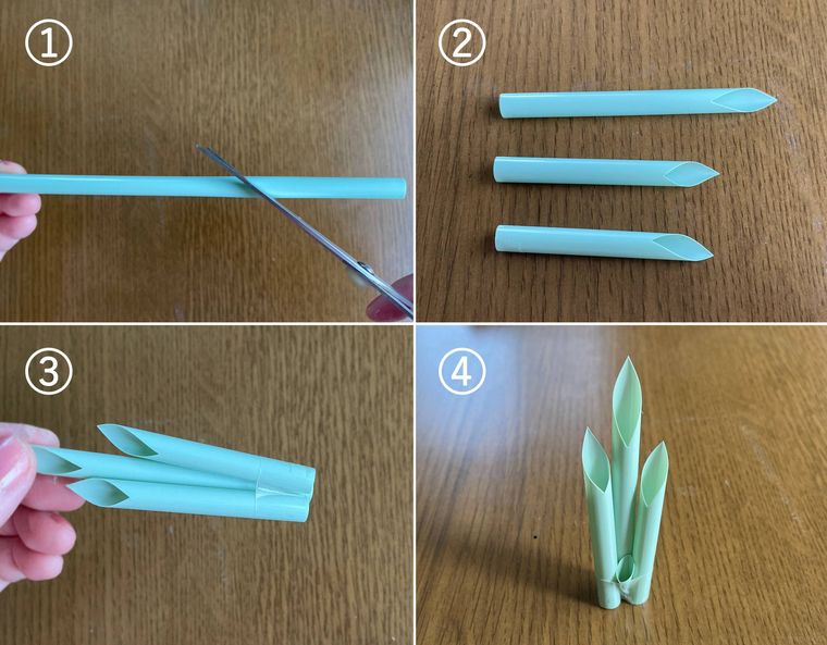 ストロー門松の作り方をコラージュで解説