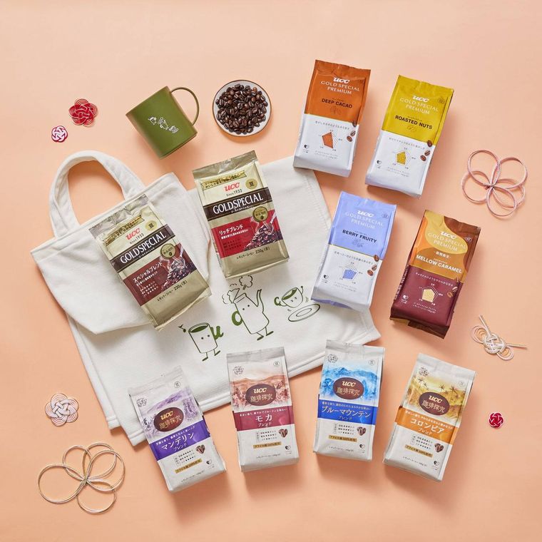 1. オリジナルバッグ入りブランケットマグカップ付きセット豆