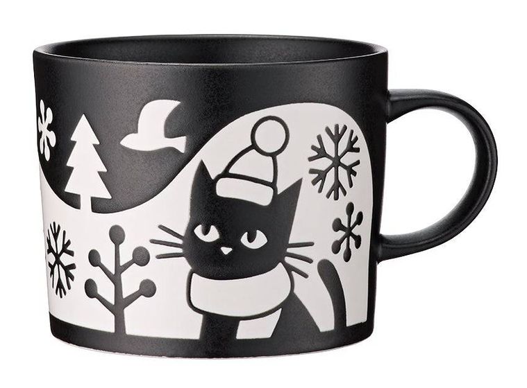 2. 美濃焼 黒ねこマグカップ