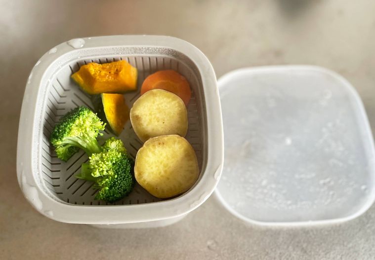 水なしで加熱した温野菜