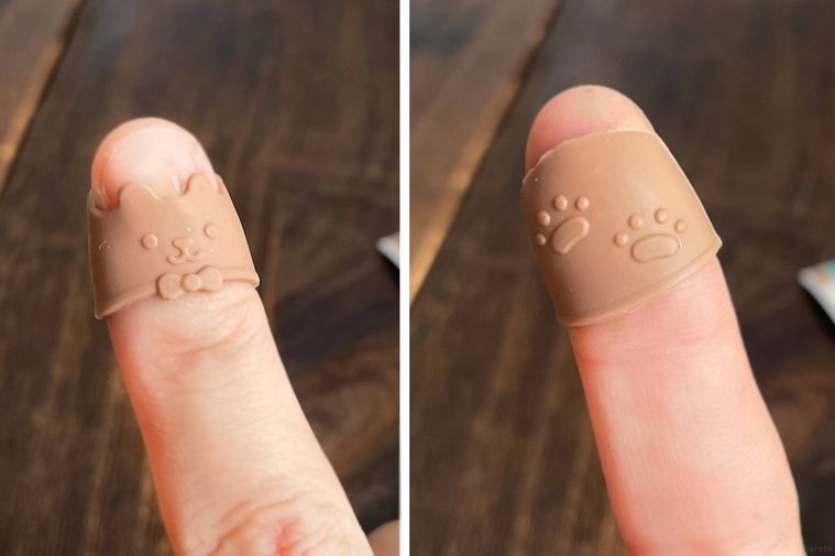 くまのゆびさっくを装着