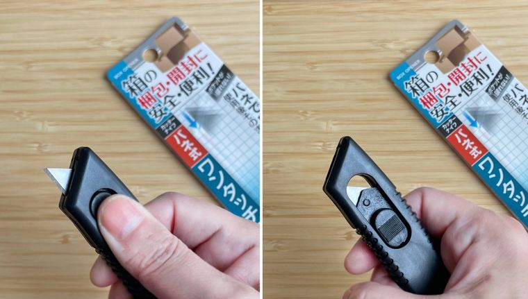 カッターの刃を出し入れしている写真