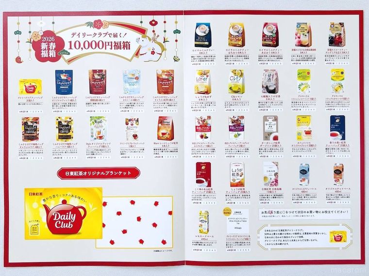 デイリークラブで届く 10000円福箱 ブランケットコースのパンフレット