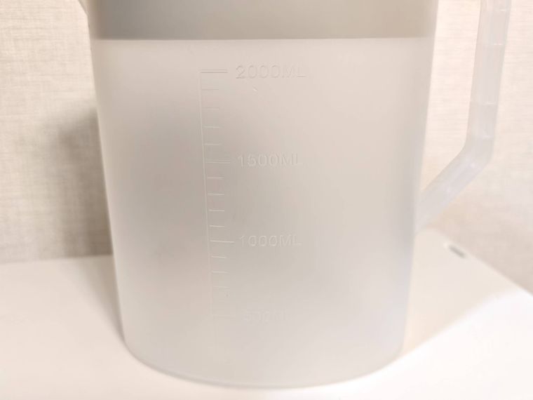 耐熱ピッチャーの目盛りの様子
