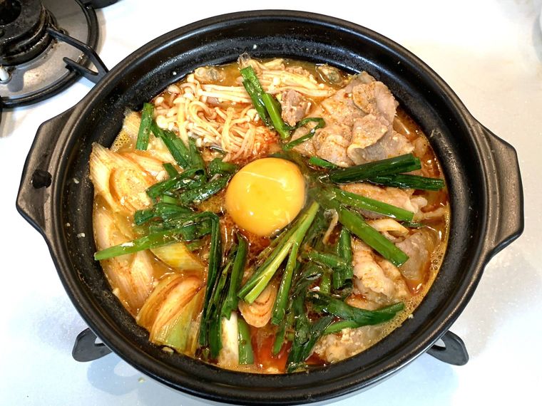 ロピアスンドゥブチゲの素で作ったスンドゥブチゲ