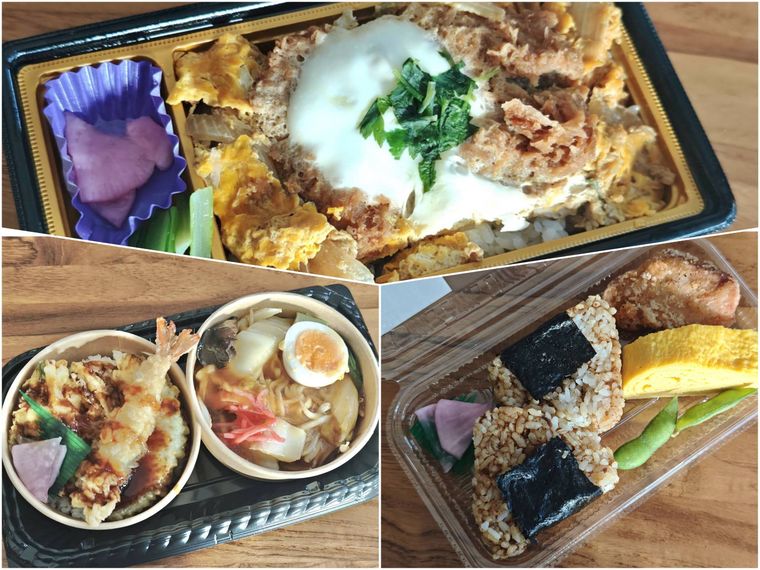 ヤオコーのおすすめ弁当3種類が机の上に置いてある