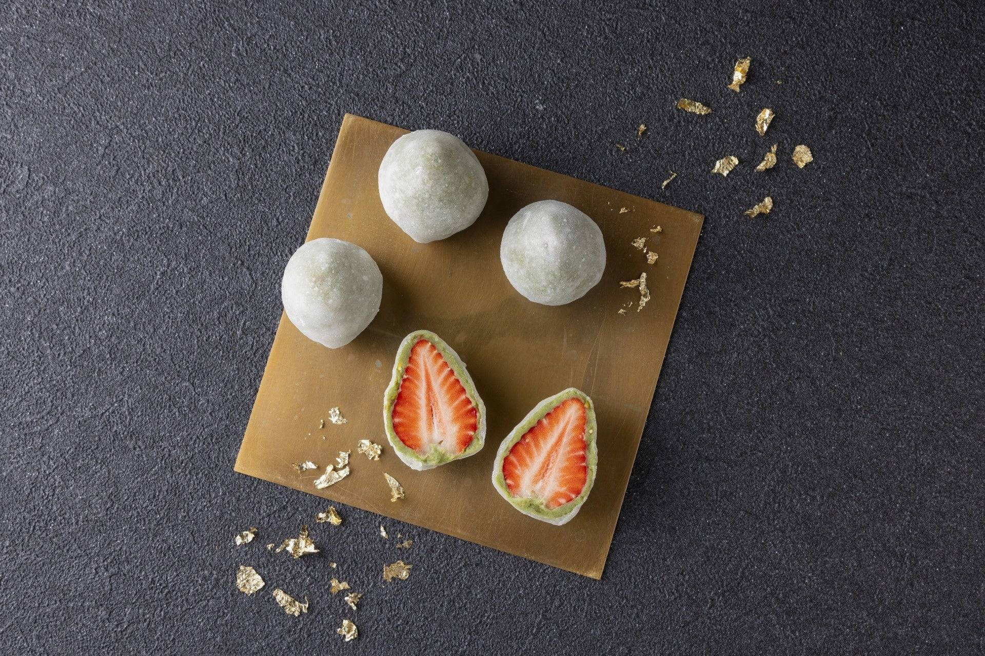 弁才天の人気和菓子「いちご大福」がピスタチオ仕様でクリスマス限定