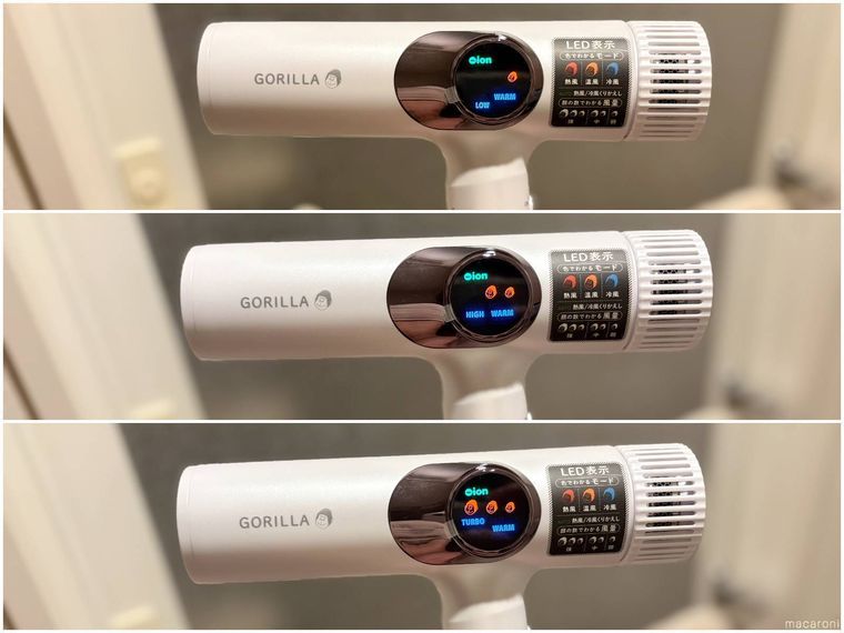 ゴリラの数で風量がわかる様子