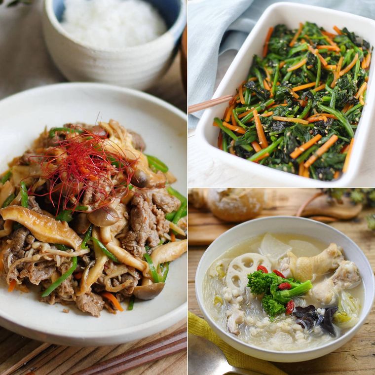 甘辛主菜で野菜もたっぷりの献立セット