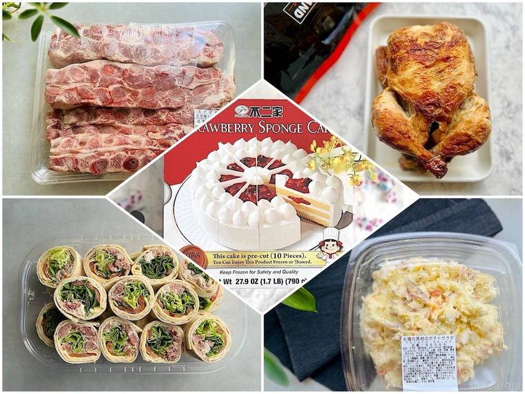 コストコの食べ物5品のコラージュ画像