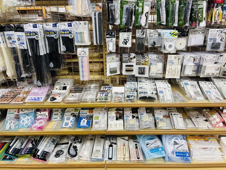 セリアのゴムバンド売り場