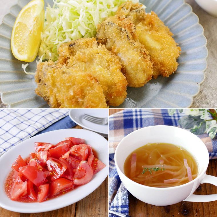 洋風マリネで爽やかのカキフライ献立