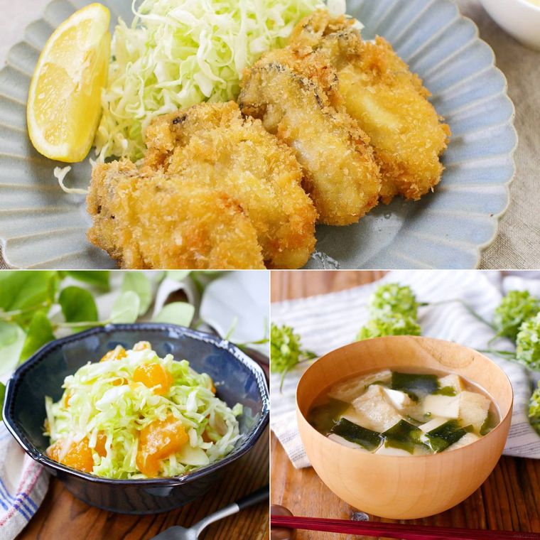 サクサクさっぱり副菜のカキフライ献立