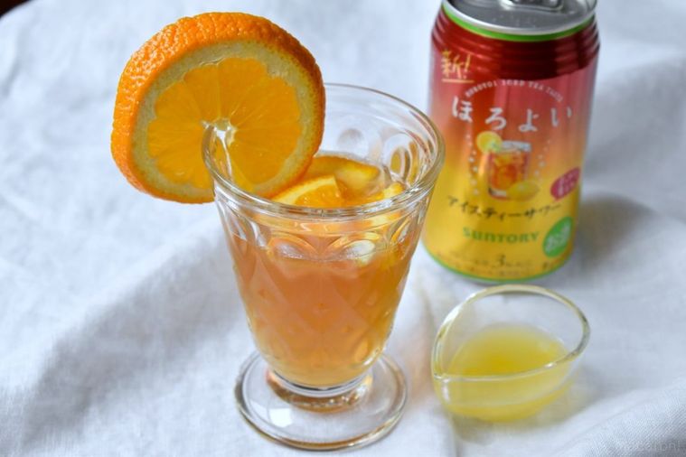 オレンジを加えたほろよいアイスティーサワー、オレンジ果汁、缶