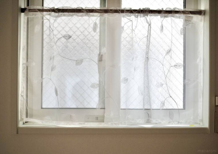 シースルー刺繍カフェカーテン