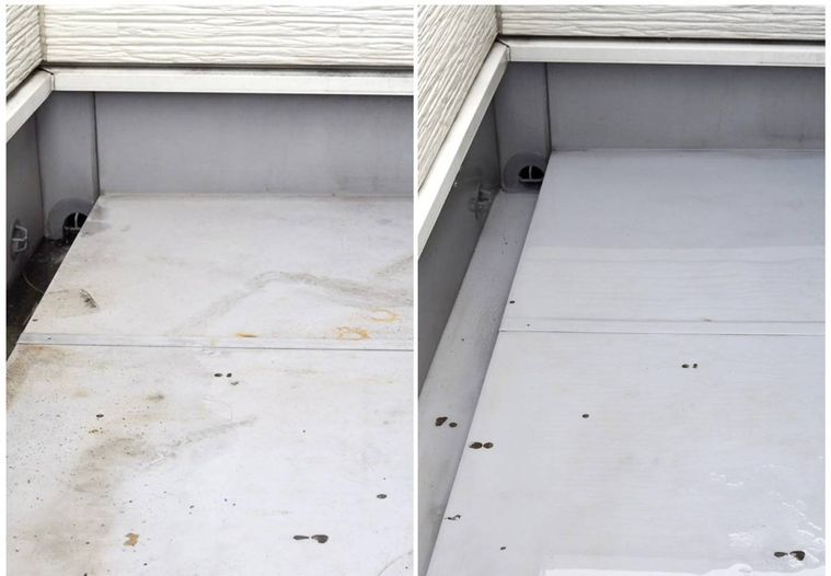 ベランダ掃除のビフォーアフター