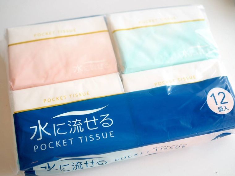 セリア水に流せるポケットティッシュのパッケージ