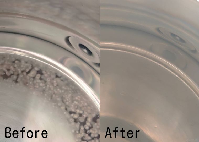 電気ケトルの黒い点ビフォーアフター